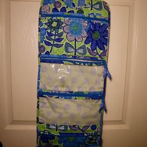 Vera Bradley Travel Hanging Cosmetic Toiletry Organizer Doodle Daisy Pattern